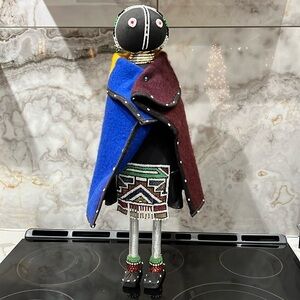 South African 24” Ndebele Beaded and Wool Initiation Doll